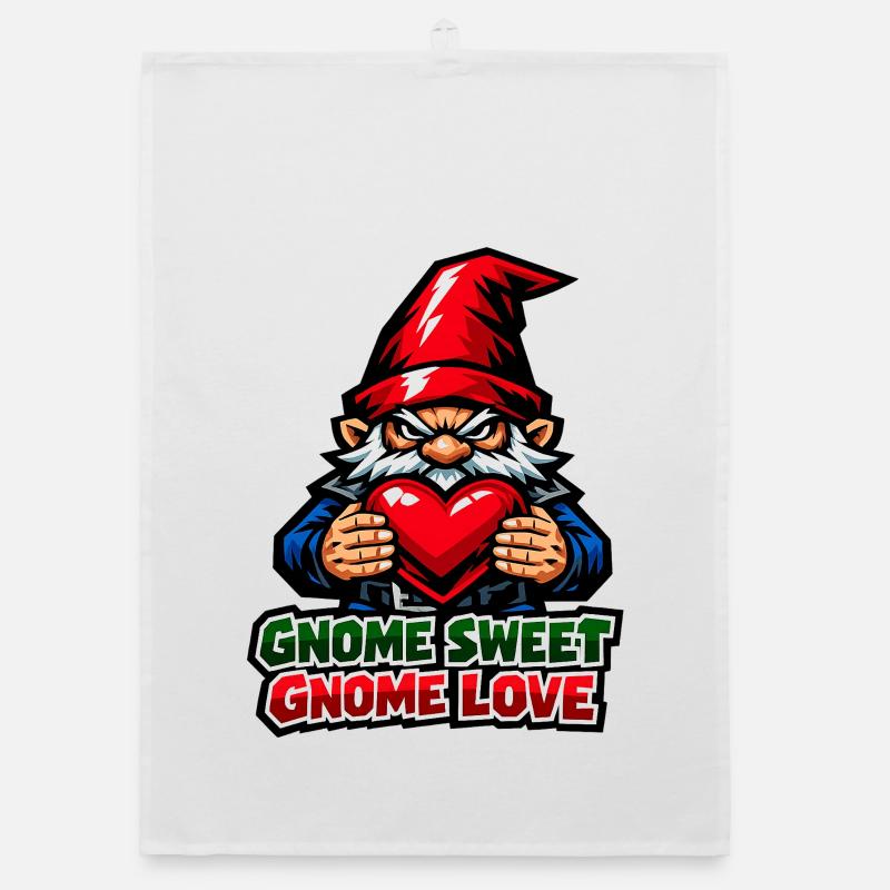 Evil Gnome, Dark Gnome, Goth Gnome, Funny Gnome Organic dish towel
