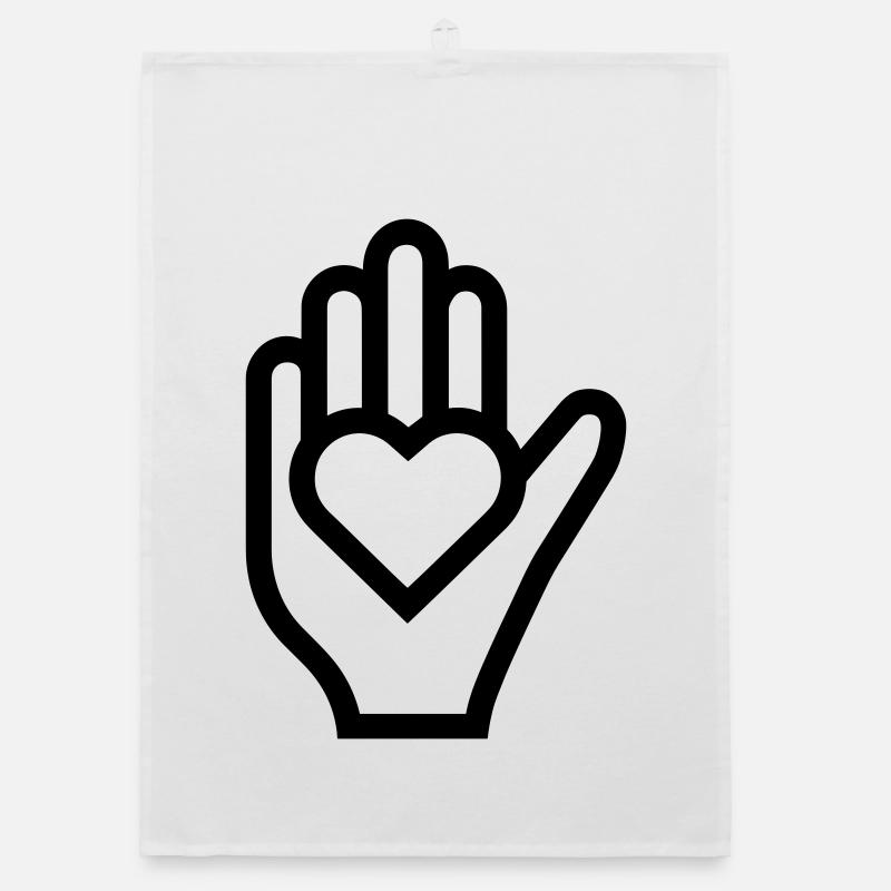 Hand Herz Organic Geschirrtuch