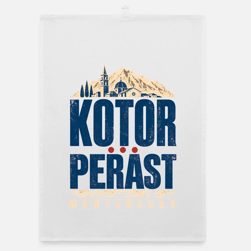 Souvenir de voyage de Kotor Perast au Monténégro pour Visito Torchon bio