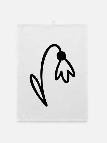Flower - Organic dish towel - white - Front