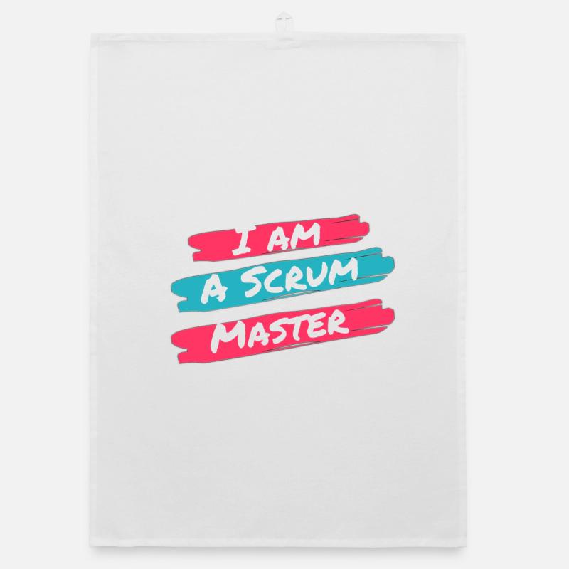 Handgemachtes Scrum Master T-Shirt - Organic Geschirrtuch - Weiß