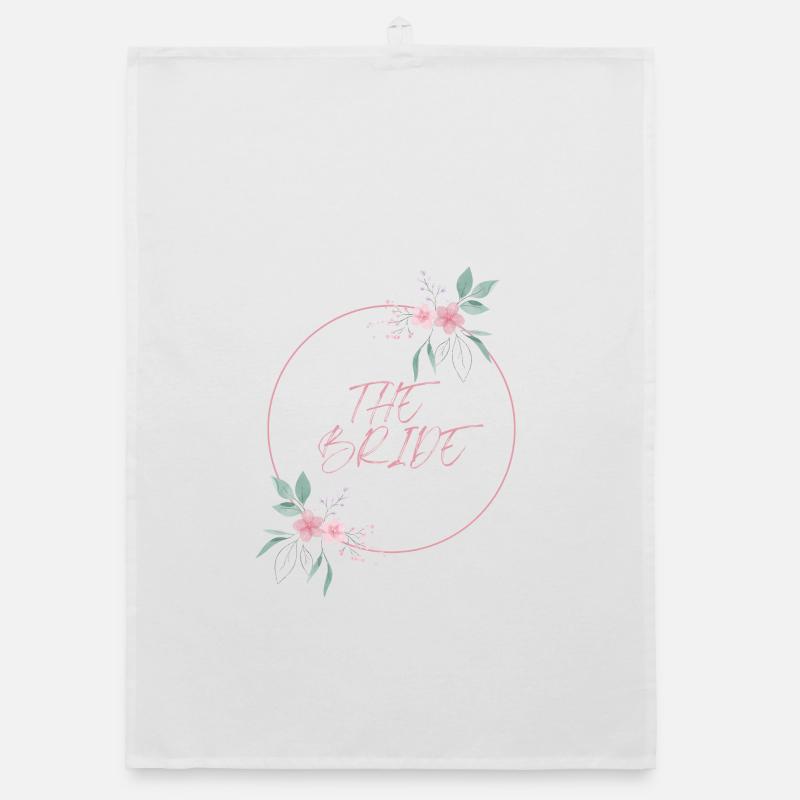 Bride Pink Circle Flowers Plain Vintage Organic dish towel