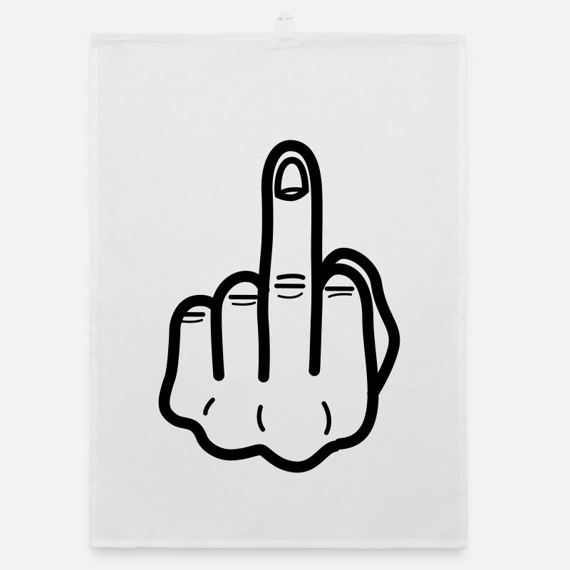 middlefinger Mittelfinger - Organic Geschirrtuch - Weiß