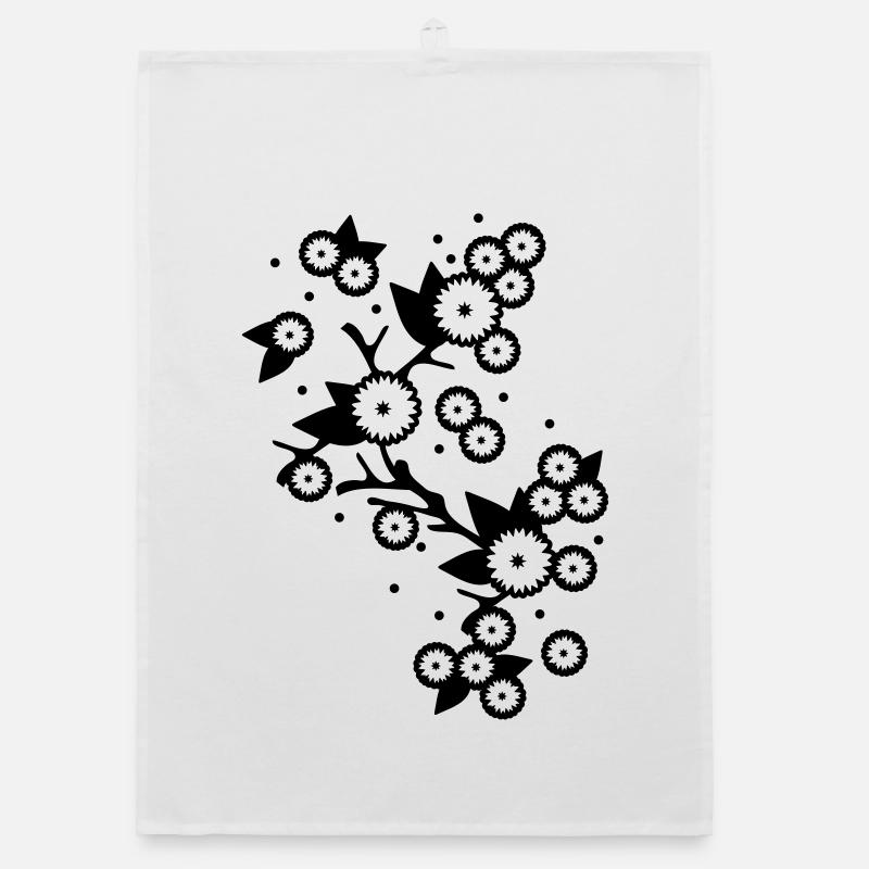 stilisierter Blüten Ast Organic Geschirrtuch