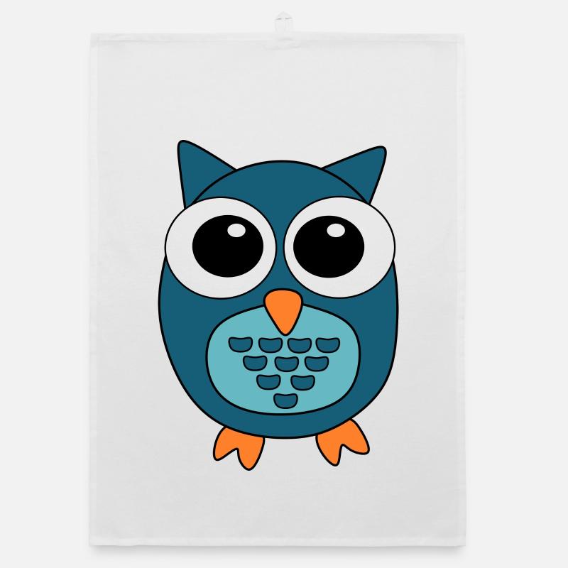 Eule blaue Eule Organic Geschirrtuch