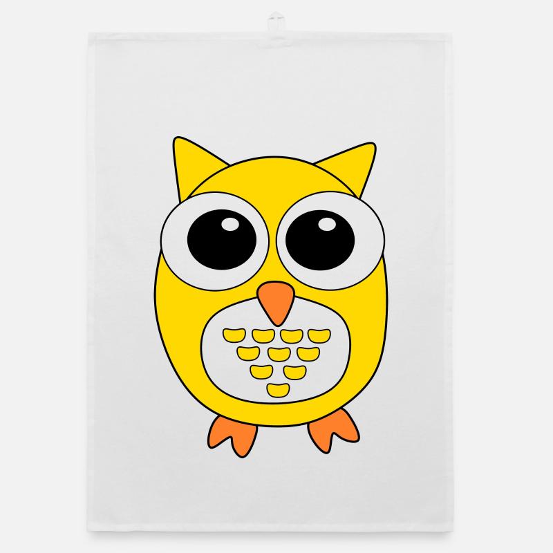 gelbe Eule gelb Vogel Vögelchen Tiere Geschenk Organic Geschirrtuch