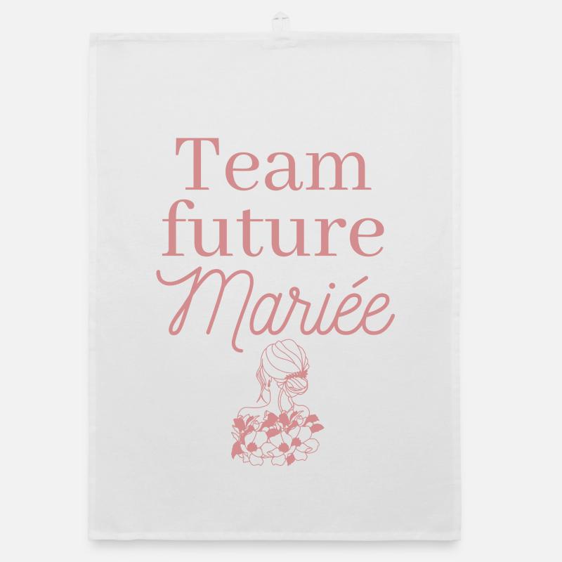  EVJF future mariée. Enterrement vie célibataire - Torchon bio - blanc