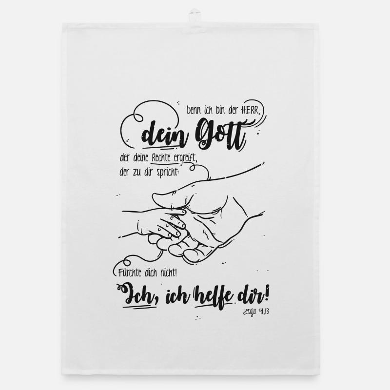 Jesaja Bibelvers Ich helfe dir Organic Geschirrtuch