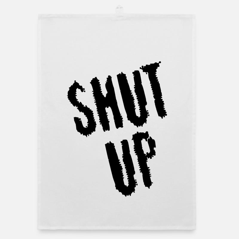 Sei still! (schwarz) Organic Geschirrtuch