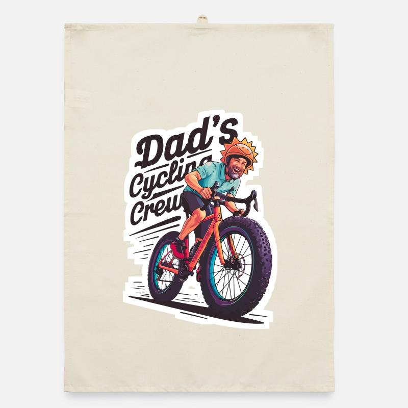 Dad's Cycling Crew Adventure Design Organic dish towel