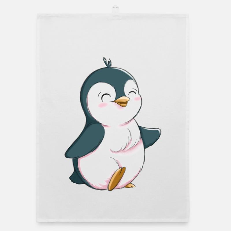 Cute Penguin Organic dish towel