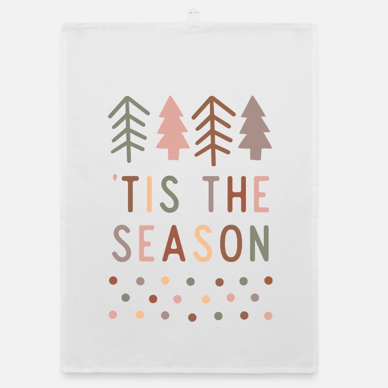 Es ist die Jahreszeit: Boho Christmas Vibes - Organic Geschirrtuch - Weiß