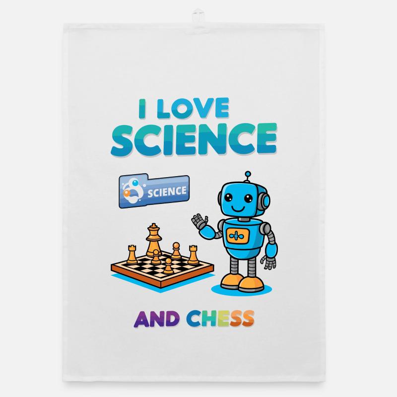 Science and Chess Organic dish towel