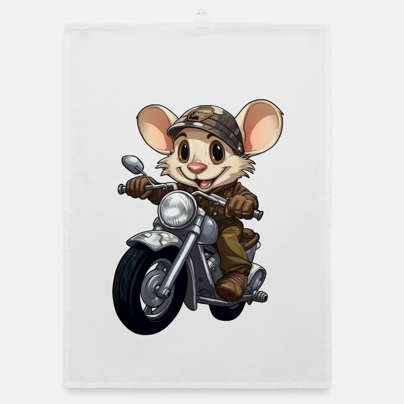 Mouse Motorcycle / Motorcyclist Mouse Organic dish towel