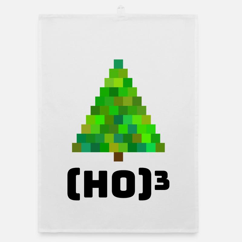 Illustration d’arbre de Noël pixélisée Torchon bio
