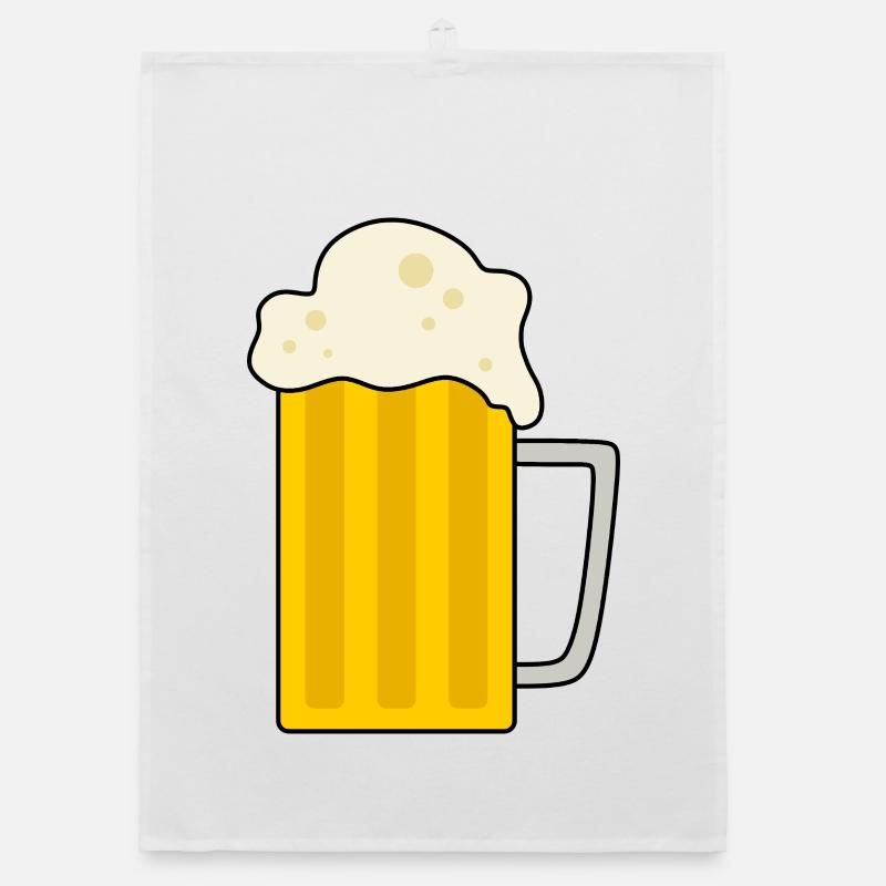 Foamy Beer Mug Illustration Organic dish towel
