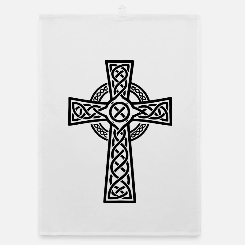 Celtic Cross Organic dish towel