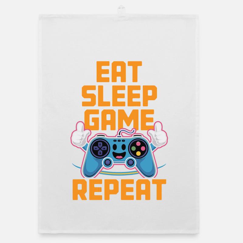 Eat Sleep Game Repeat Organic dish towel