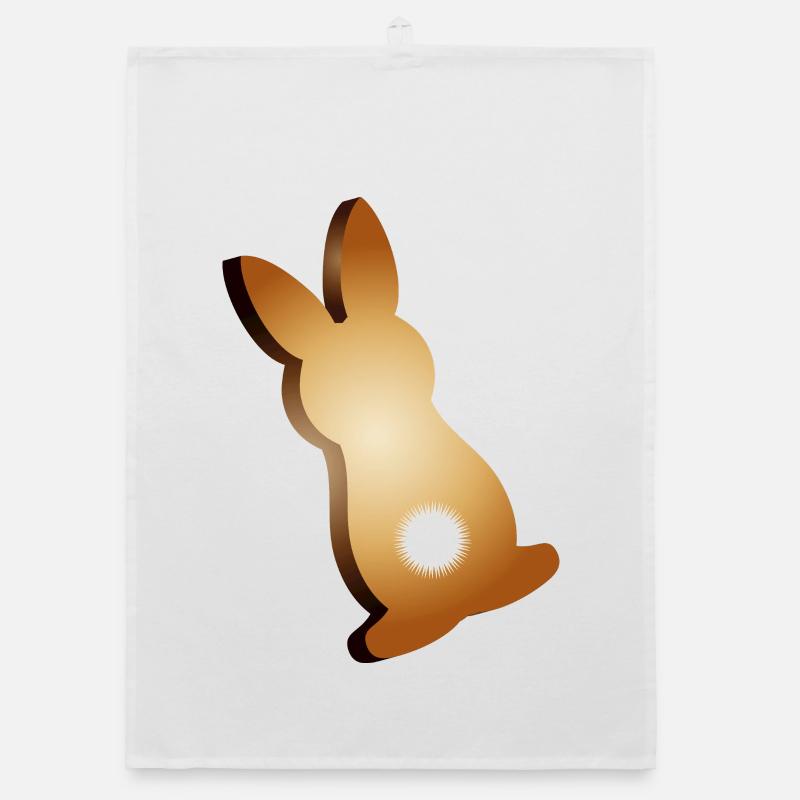 Easter bunny cookies with stubby tails Organic dish towel