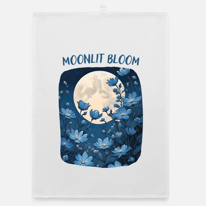 Moonlight Flowers Organic dish towel
