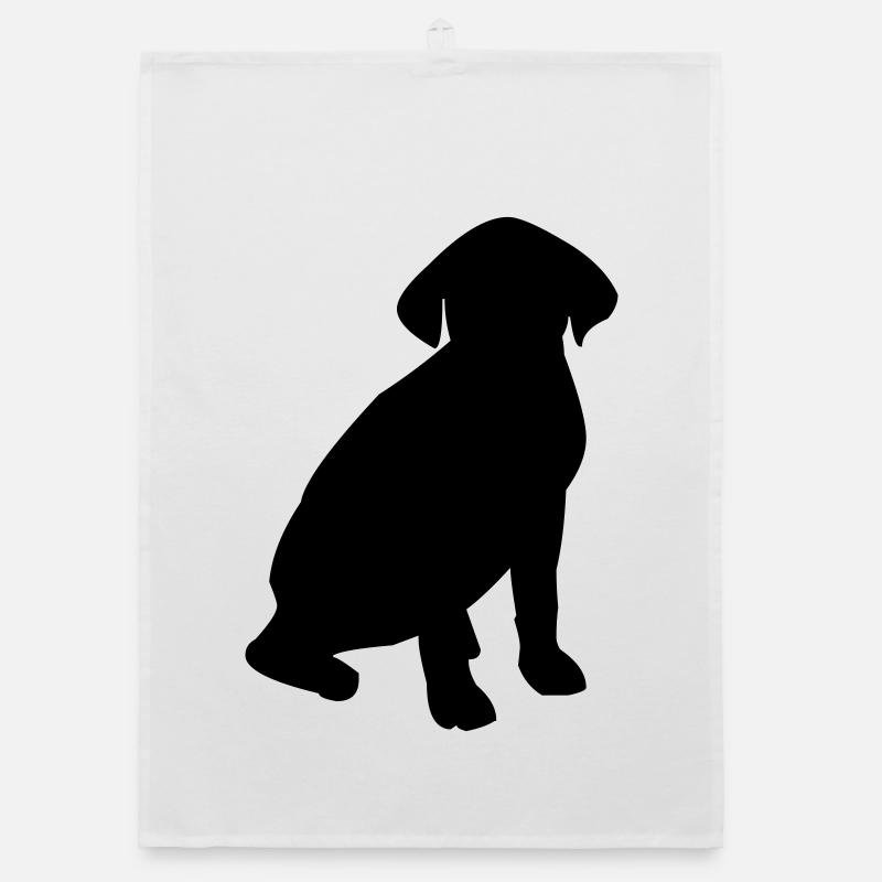Hund Silhouette Organic Geschirrtuch