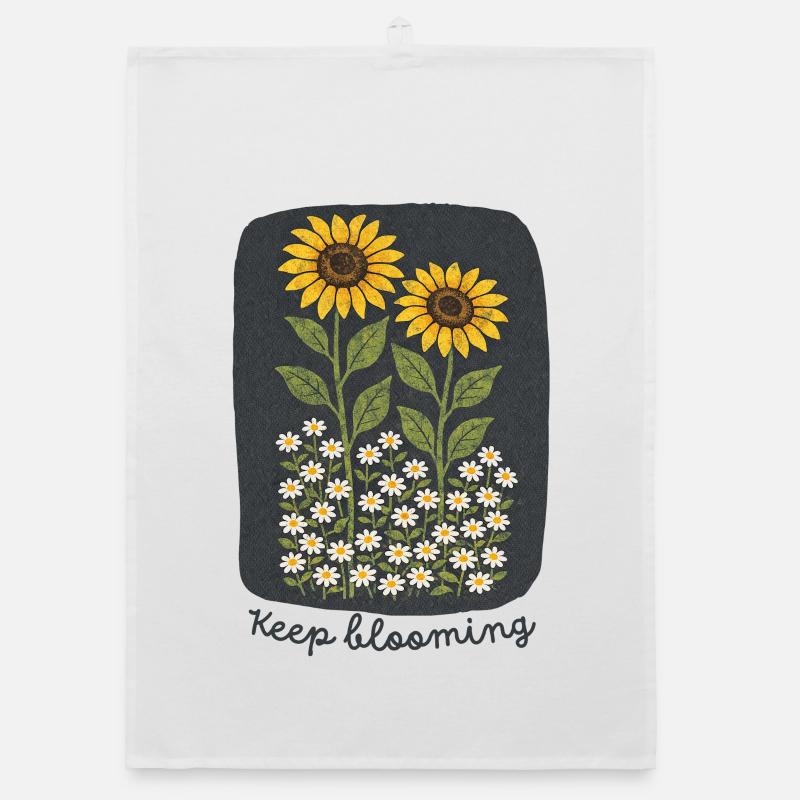 Sunflowers and Daisies Organic dish towel