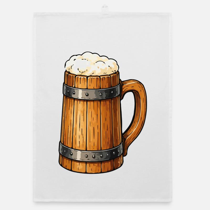 Conception en bois de la chope en tonneau de bière Torchon bio