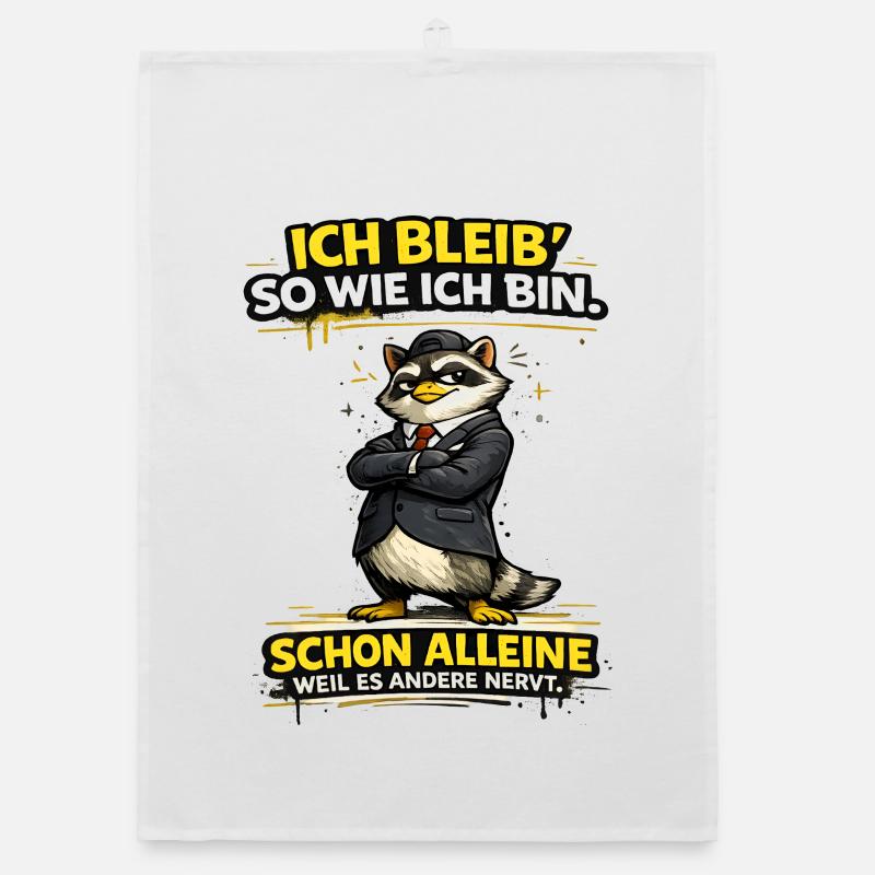Ich bleib so wie ich Bin Statement Organic Geschirrtuch