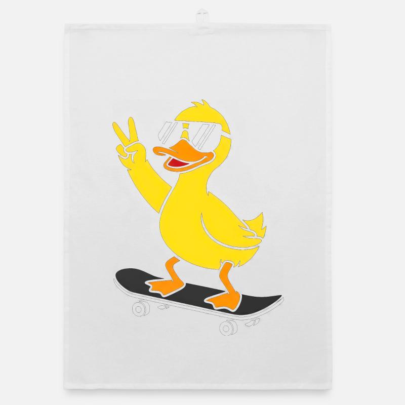 Duck Skateboard Sunglasses Vibe Organic Geschirrtuch