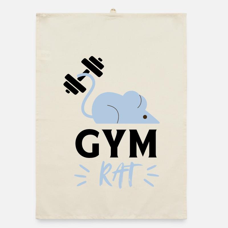 Cheerful Minimalist Blue Mouse Organic dish towel