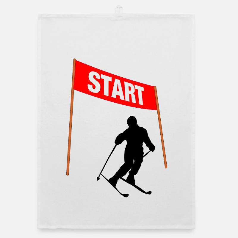 Ski Start Line Organic dish towel