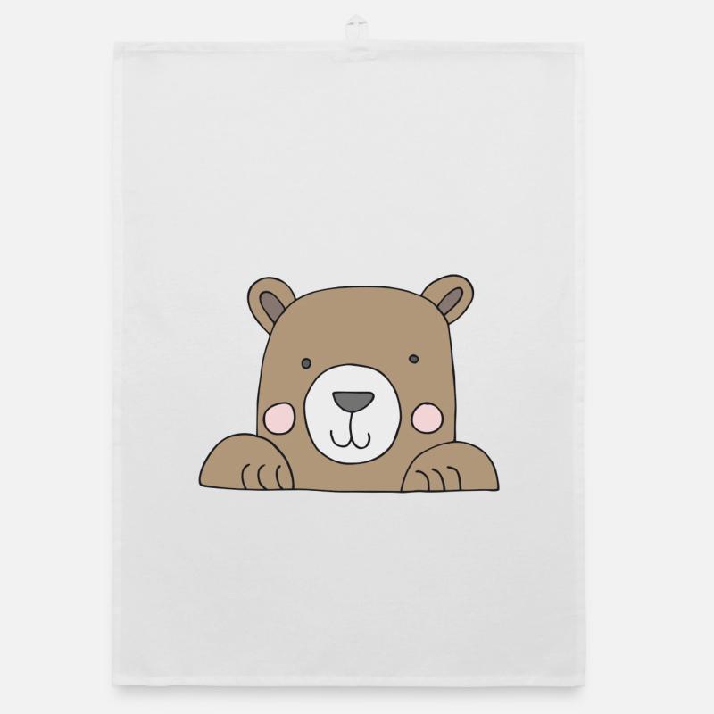 Bear head cute Organic dish towel