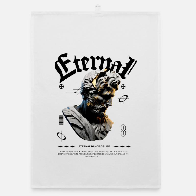 Eternal Bronze Statue Glitch Organic dish towel