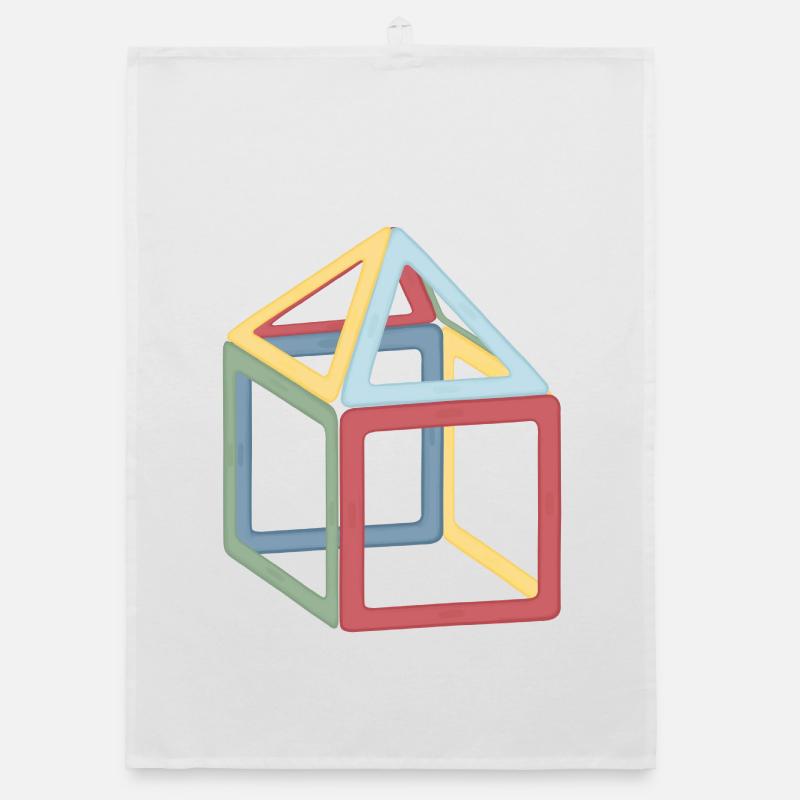 Composition colorée de blocs cubiques Torchon bio