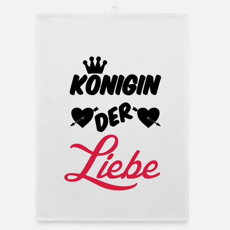 Königin der Liebe Krone Paar Geschenk Spruch Fun Organic Geschirrtuch