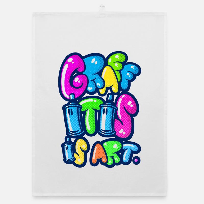 graffitis is art multicolors Organic dish towel