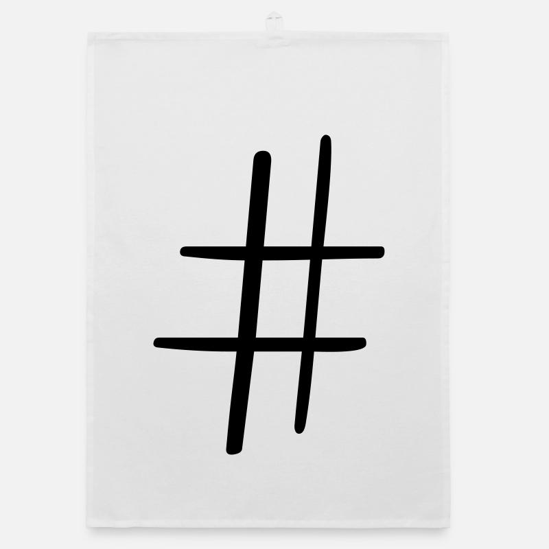 Hashtag icon social media gift idea Organic dish towel