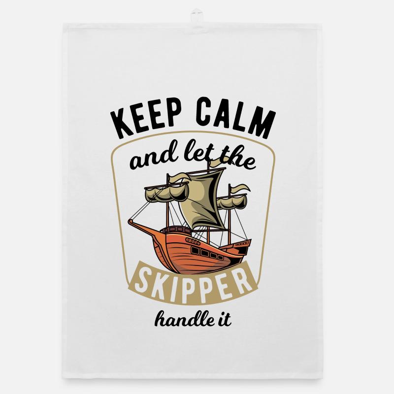Keep Calm Sailing Organic dish towel