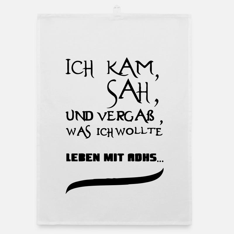 Leben mit ADHS Geschenk - Organic Geschirrtuch - Weiß