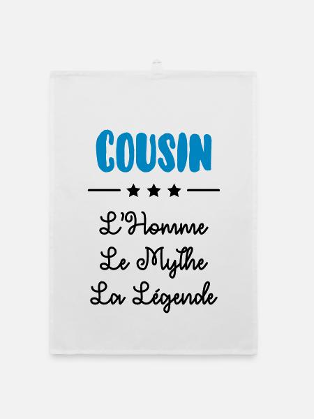 Cousin - Cousine - Famille - Naissance - Bébé - Organic dish towel - white - Front