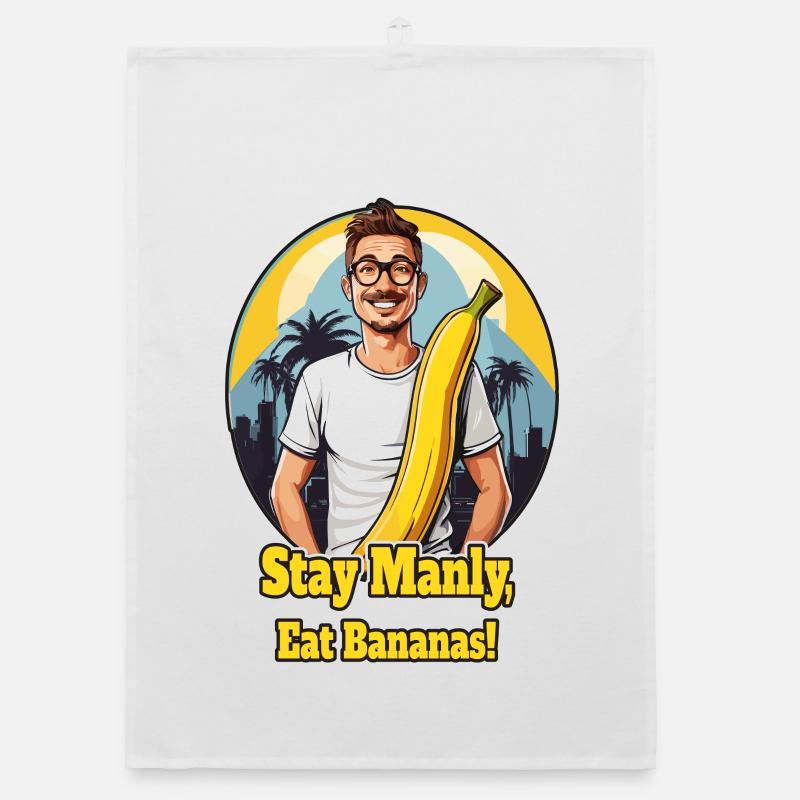 Männer Banane - Organic Geschirrtuch - Weiß