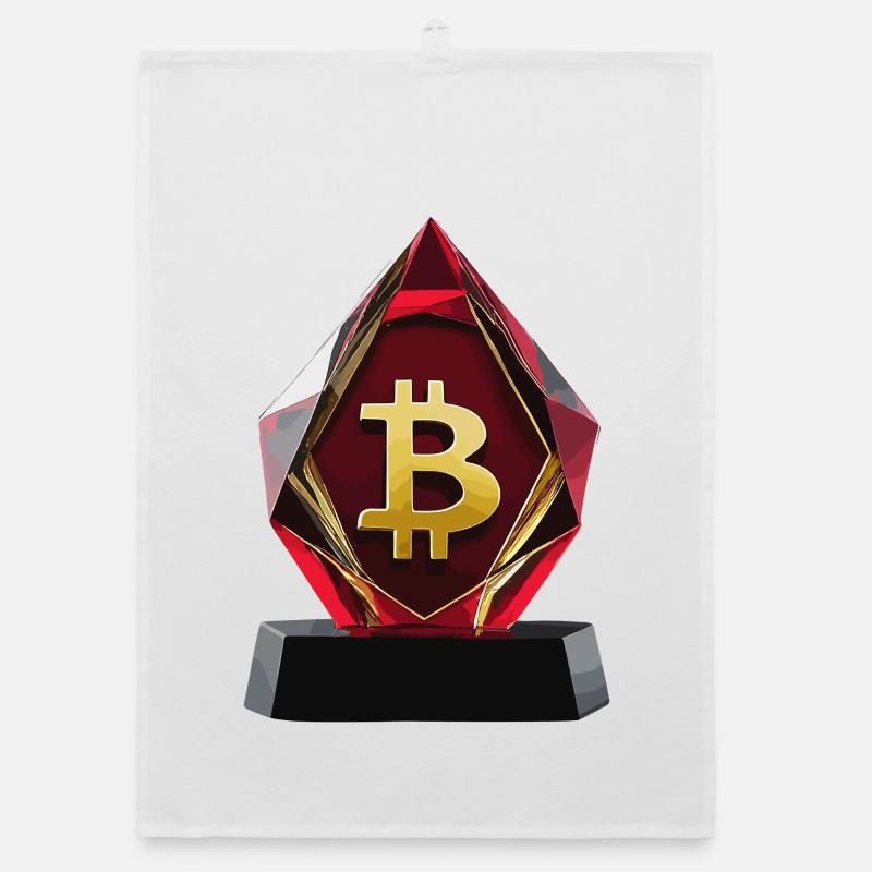 Bitcoin Crystal Logo Design Organic dish towel