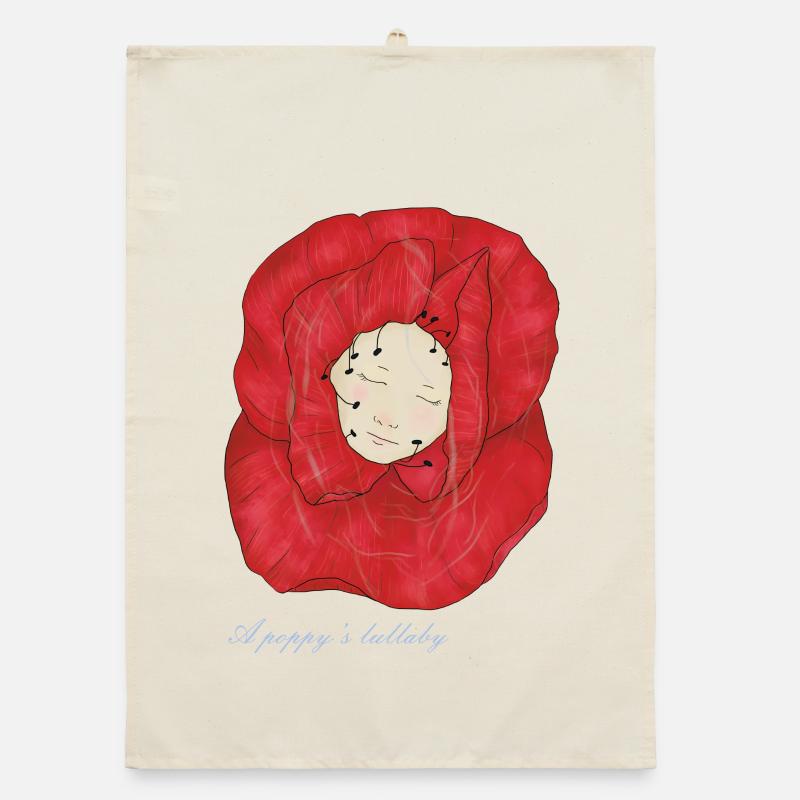 A poppy's lullaby Organic dish towel