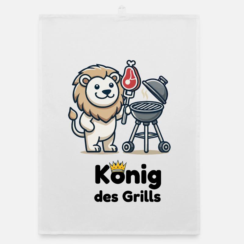 Lion au barbecue avec une couronne Torchon bio
