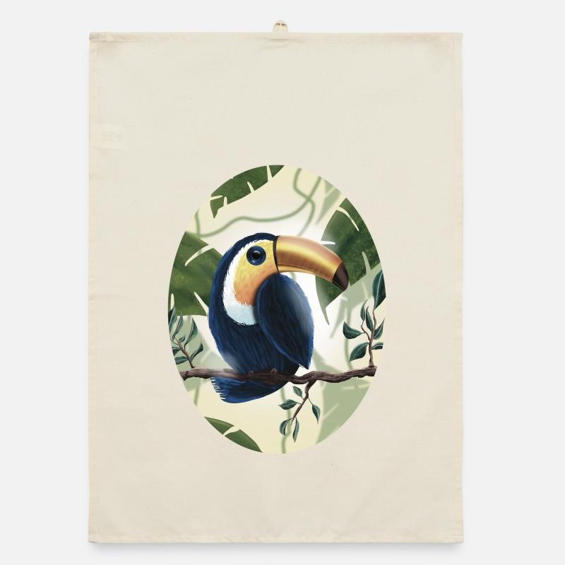 Toucan sur branche d’arbre Torchon bio