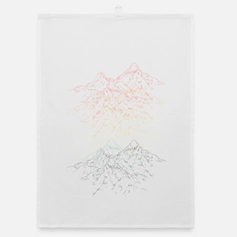 Vivid Mountain Range Illustration Organic dish towel