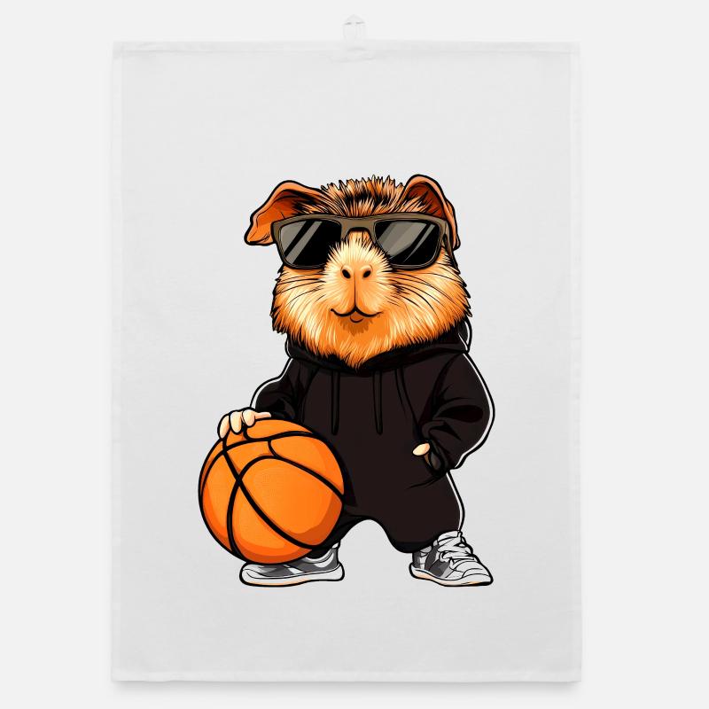 Basket-ball cochon d'Inde Torchon bio