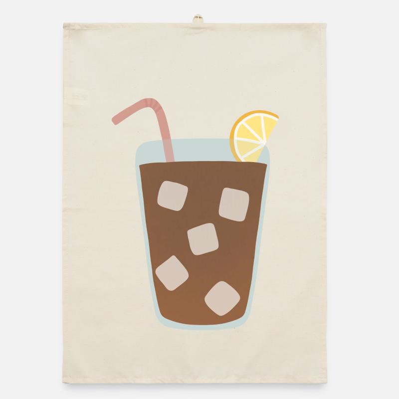 Lemon Iced Tea Glass Illustration Organic dish towel