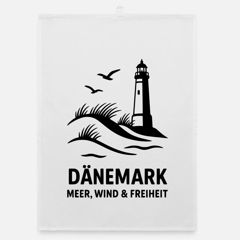 Dänemark Meer Wind Freiheit - Organic Geschirrtuch - Weiß