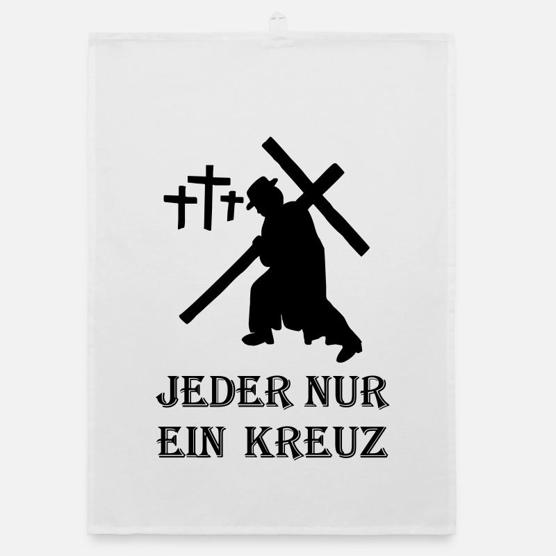 DER kleine PATE - Jeder nur ein Kreuz Organic Geschirrtuch
